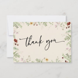 Elegante Schattigee Wildflower bedankje Bedankkaart