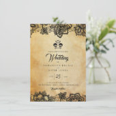 Elegante schedel budget Halloween thema bruiloft Kaart (Staand voorkant)