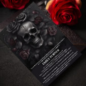 Elegante schedel & donkere Rozen Gotisch Vrijgezel Kaart