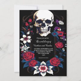 Elegante Schedel gotische bruiloft uitnodiging