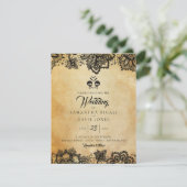 Elegante schedel Halloween Thema Bruiloft Budget Kaart (Staand voorkant)