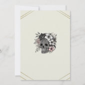 Elegante schedel met exotische bloemen verjaardags kaart (Achterkant)