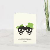 Elegante schedels Halloween groene bruiloft Bedank Bedankkaart (Achterkant)