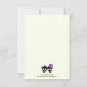 Elegante schedels Halloween paarse bruiloft RSVP k (Achterkant)
