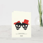 Elegante schedels Halloween rode trouw Dank je Bedankkaart (Achterkant)