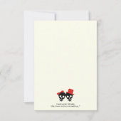 Elegante schedels Halloween rode zwarte bruiloft R RSVP Kaartje (Achterkant)
