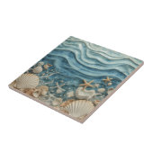 Elegante Schelp 3D Kust Keramiek Tegeltje (Zijkant)