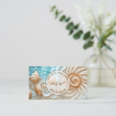 Elegante schelp logo visitekaartje (Staand voorkant)