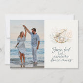 Elegante Schelp Strand Bruiloft Foto Save the Date (Voorkant)