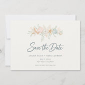 Elegante Schelp Strand Bruiloft Foto Save the Date (Achterkant)
