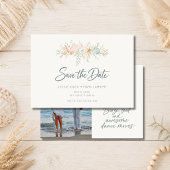 Elegante Schelp Strand Bruiloft Foto Save the Date