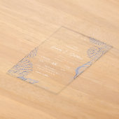 Elegante Schelpen Kust Bruiloft Acryl Uitnodigingen (Laagn)