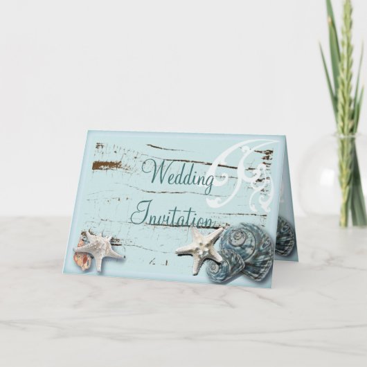 Elegante Schelpen Strand Bruiloft Briefpapier (Voorkant)