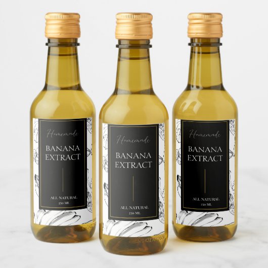 Elegante schets Zelfgemaakte Banaan Extract Label Wijn Etiket (Flessen)