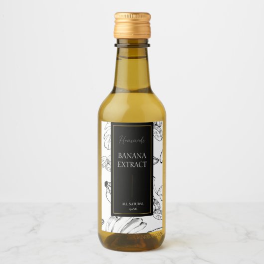 Elegante schets Zelfgemaakte Banaan Extract Label Wijn Etiket (Voorkant)