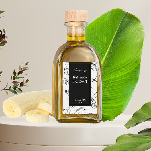 Elegante schets Zelfgemaakte Banaan Extract Label Wijn Etiket