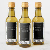 Elegante schets zelfgemaakte esdoorn siroop label wijn etiket (Flessen)