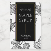 Elegante schets zelfgemaakte esdoorn siroop label wijn etiket (Enkel label)