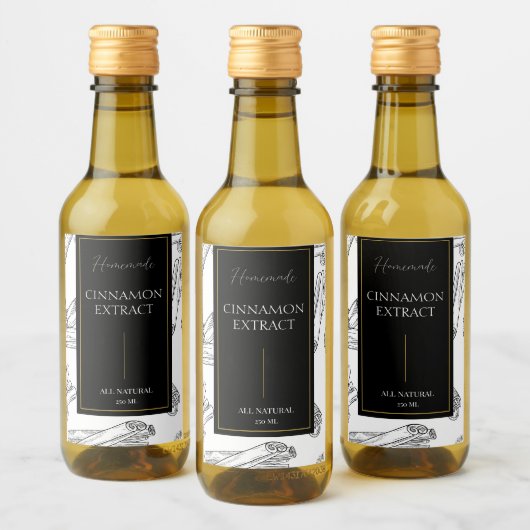 Elegante Schets Zelfgemaakte Kaneel Extract Label Wijn Etiket (Flessen)