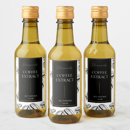 Elegante schets Zelfgemaakte koffie Extract Label Wijn Etiket (Flessen)