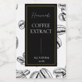 Elegante schets Zelfgemaakte koffie Extract Label Wijn Etiket (Enkel label)