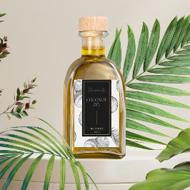 Elegante schets Zelfgemaakte Kokosolie Label Wijn Etiket