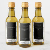Elegante schets Zelfgemaakte Kokosolie Label Wijn Etiket (Flessen)