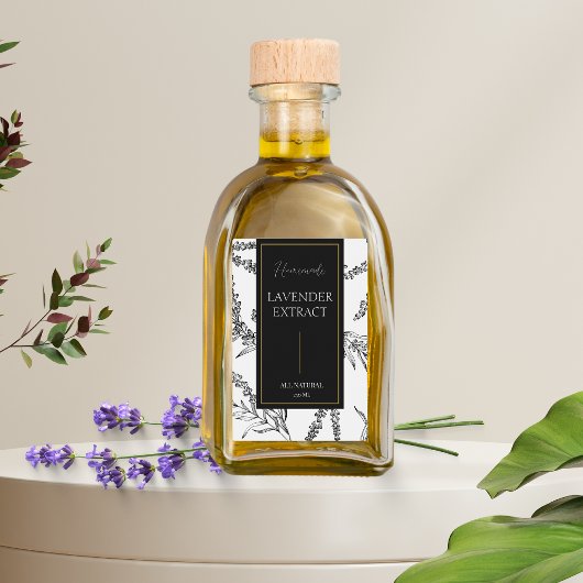 Elegante schets Zelfgemaakte Lavendel Extract Labe Wijn Etiket