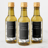 Elegante schets Zelfgemaakte Mint Extract Label Wijn Etiket (Flessen)