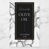 Elegante schets Zelfgemaakte Olijfolie Label Wijn Etiket (Enkel label)