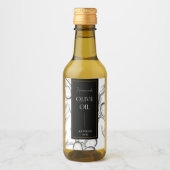 Elegante schets Zelfgemaakte Olijfolie Label Wijn Etiket (Voorkant)