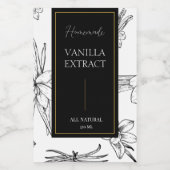 Elegante schets Zelfgemaakte Vanille Extract Label Wijn Etiket (Enkel label)