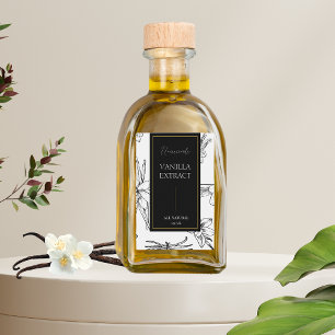 Elegante schets Zelfgemaakte Vanille Extract Label Wijn Etiket