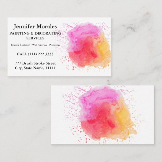 Elegante Schilder & Decorator Interieur en Exterie Visitekaartje (Voorkant / Achterkant)