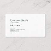 Elegante Schilderachtig Tuin Witte Bloemen Goud Li Visitekaartje (Achterkant)