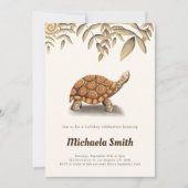 Elegante schildpad Sepia Brown Verjaardag Kaart (Voorkant)