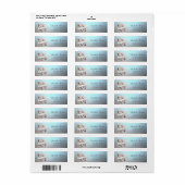 Elegante schittering, Blauwe auto dennenboom Etiket (Full Sheet)