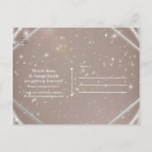 Elegante schittering moderne geometrische Save the Aankondigingskaart (Achterkant)