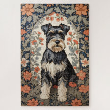 Elegante Schnauzer geïnspireerd door William Morri