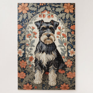 Elegante Schnauzer geïnspireerd door William Morri Legpuzzel