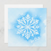 Elegante Schneeflocke im Aquarell-Stil - hellblau  (Voorkant / Achterkant)