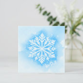 Elegante Schneeflocke im Aquarell-Stil - hellblau  (Staand voorkant)