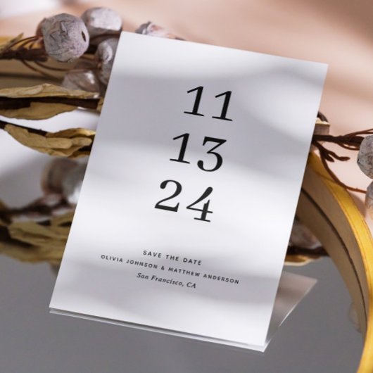 Elegante schone basistypografie minimalistische br save the date