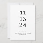 Elegante schone basistypografie minimalistische br save the date (Voorkant)
