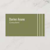 Elegante schone eenvoudige salie groen & witte str visitekaartje (Voorkant)