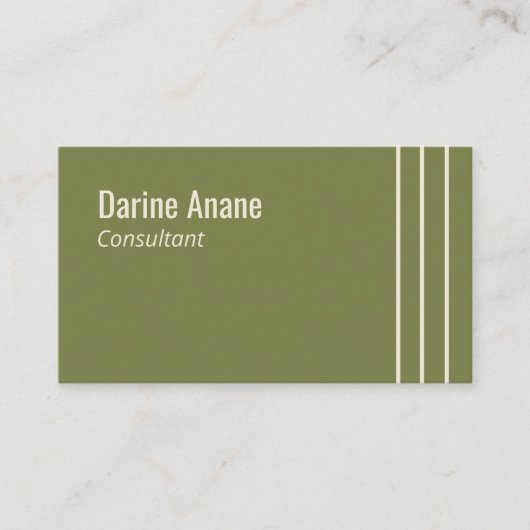 Elegante schone eenvoudige salie groen & witte str visitekaartje (Voorkant)