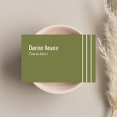 Elegante schone eenvoudige salie groen & witte str visitekaartje