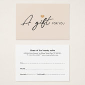 Elegante schone faux gouden hartpastel visitekaartje (Voorkant /achterkant)