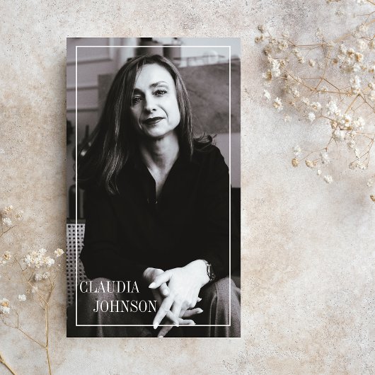 Elegante schone foto Zwart & Wit Script Visitekaartje