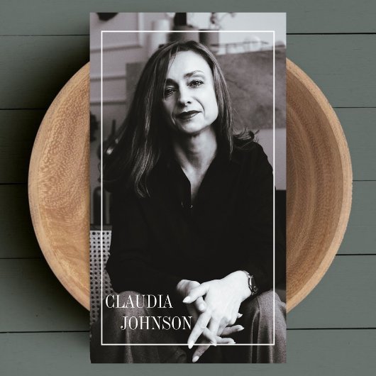 Elegante schone foto Zwart & Wit Script Visitekaartje